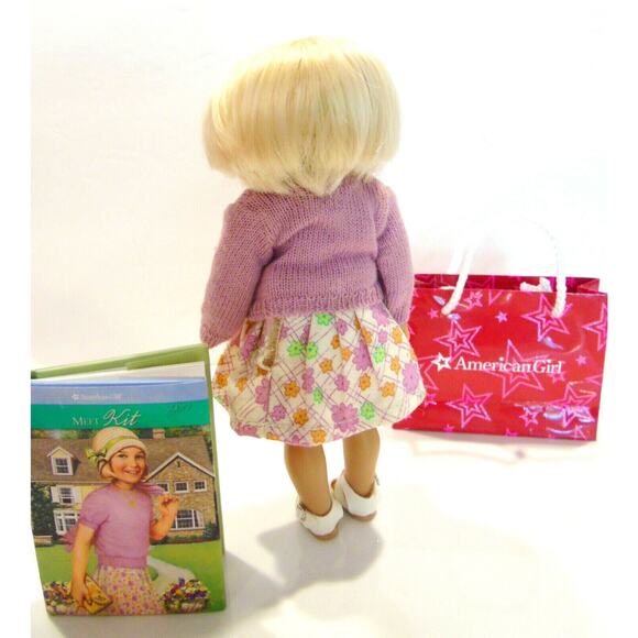 American Girl Kit Doll Mini 6.5" Cloth Body Meet Outfit Sweater Skirt Shoes Book - Picture 3 of 5